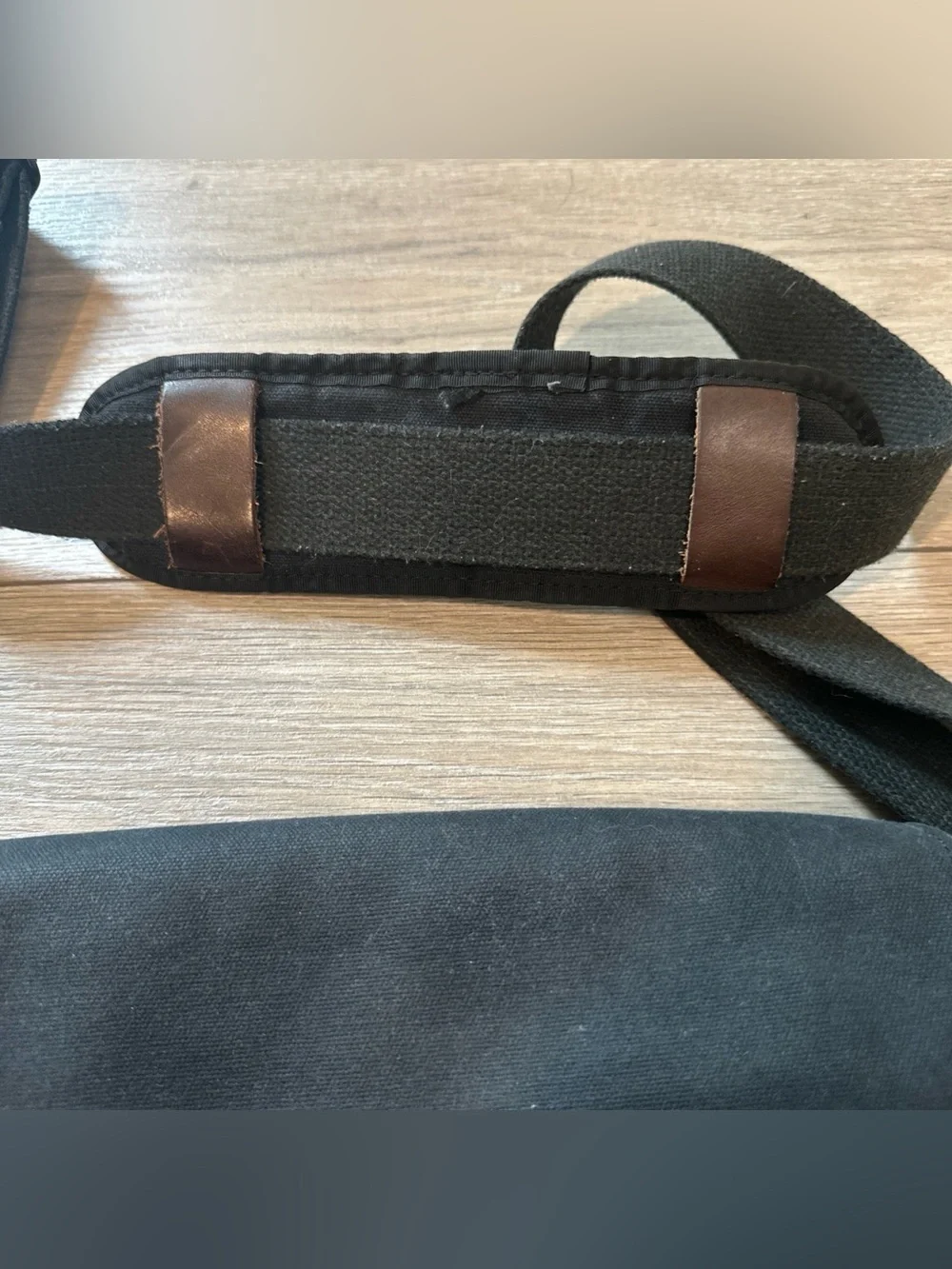 NutSac Magsatch 11 Messenger Bag Waxed Canvas Black Brown Leather Made In USA